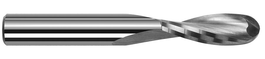 Picture of Harvey Tool 49616 .2500 Ball x .750 LOC PLAS, 2 FL End Mill Standard Flute Standard Helix Carbide Uncoated Single End Ball NoseBall